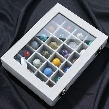 Kristalų rutulio mineralinių pavyzdžių rinkinys – natūralus kristalas, brangakmeniai, kabinamas dekoras, dovanos dėžutė, šiuolaikinis stilius