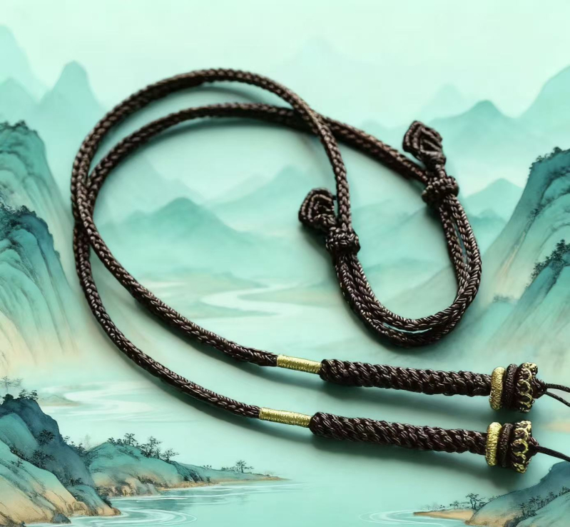 Ručno tkan lanac od užeta za ključnu kost – unisex, prirodan, pleteni vlakno s tirkiznim perlama