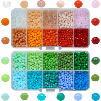 10 boja u kutiji, 4 mm plosnate perle – staklene perle s Jade efektom za DIY izradu nakita