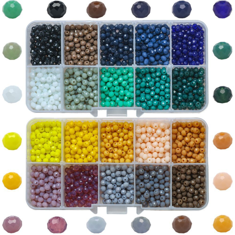 10 boja u kutiji, 4 mm plosnate perle – staklene perle s Jade efektom za DIY izradu nakita