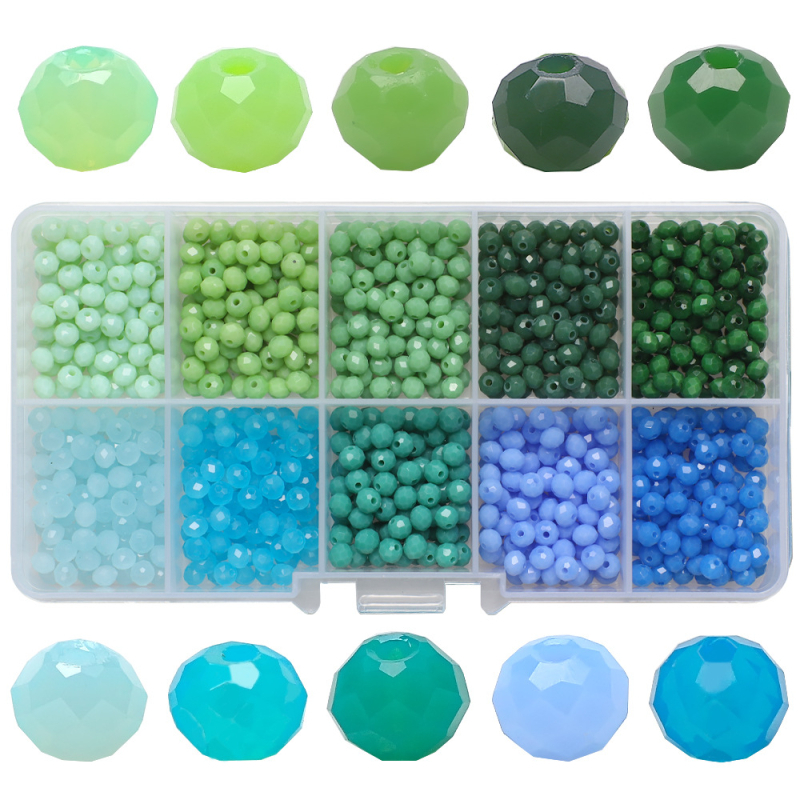 10 boja u kutiji, 4 mm plosnate perle – staklene perle s Jade efektom za DIY izradu nakita