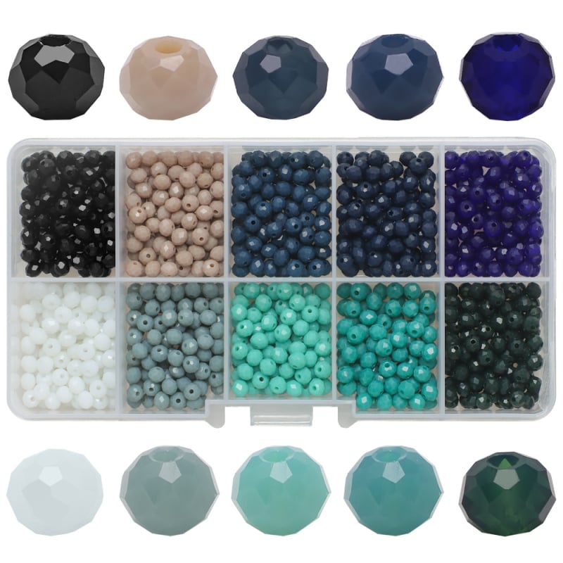 10 boja u kutiji, 4 mm plosnate perle – staklene perle s Jade efektom za DIY izradu nakita