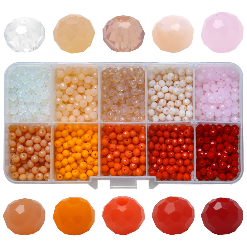 10 boja u kutiji, 4 mm plosnate perle – staklene perle s Jade efektom za DIY izradu nakita
