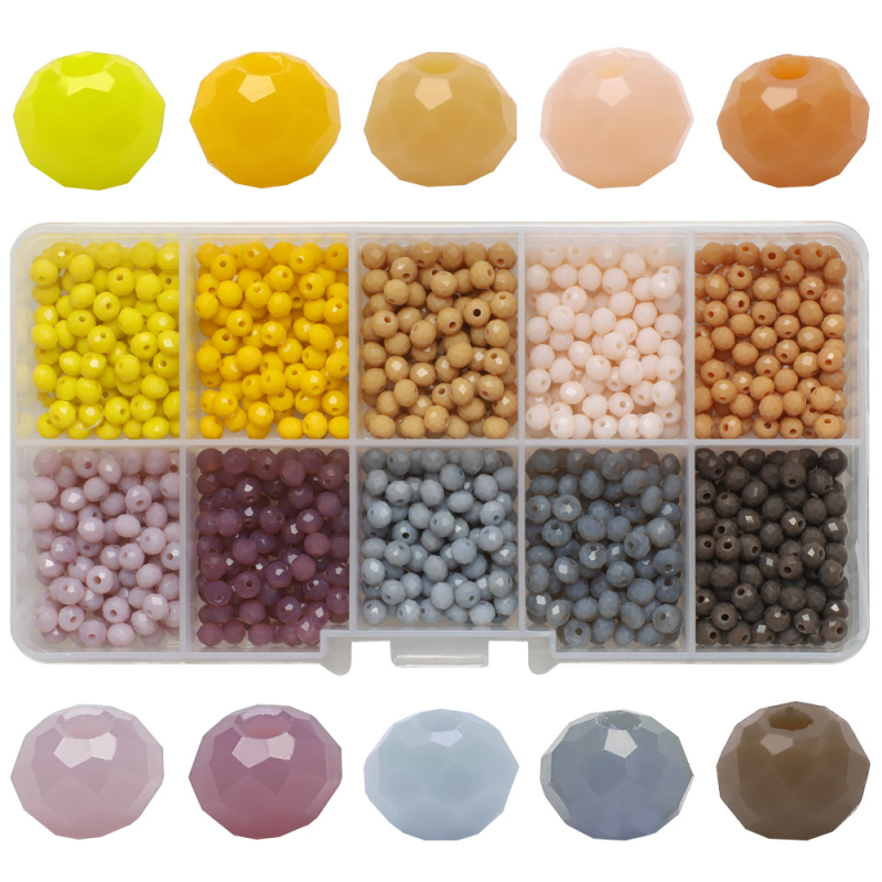 10 boja u kutiji, 4 mm plosnate perle – staklene perle s Jade efektom za DIY izradu nakita