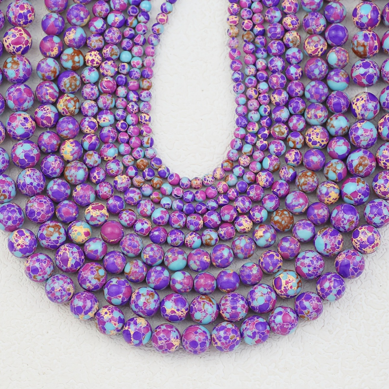 Χάντρες από λίθο αυτοκρατορικό — φυσικός λίθος, γυαλισμένες και τρυπημένες, μάρκα Xiaodu, προέλευση Yiwu