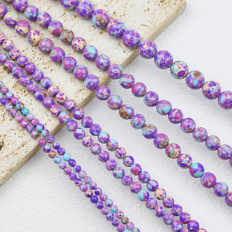 Χάντρες από λίθο αυτοκρατορικό — φυσικός λίθος, γυαλισμένες και τρυπημένες, μάρκα Xiaodu, προέλευση Yiwu