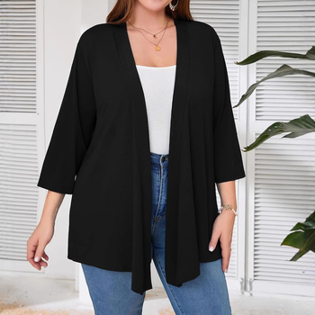 Sieviešu cardigan jaka ar garām piedurknēm, vidēja garuma, apkakle ar lapeli, audums Milk Silk brushed, 30–50% elastāns un poliesters (Pavasaris 2025)