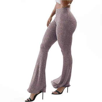 Женски дълги панталони за йога с висока талия и леко разширение, полиестер/спандекс, ежедневни спортни панталони (есен 2024)