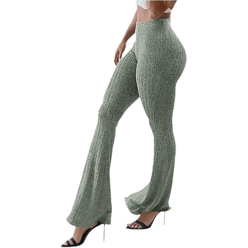 Женски дълги панталони за йога с висока талия и леко разширение, полиестер/спандекс, ежедневни спортни панталони (есен 2024)