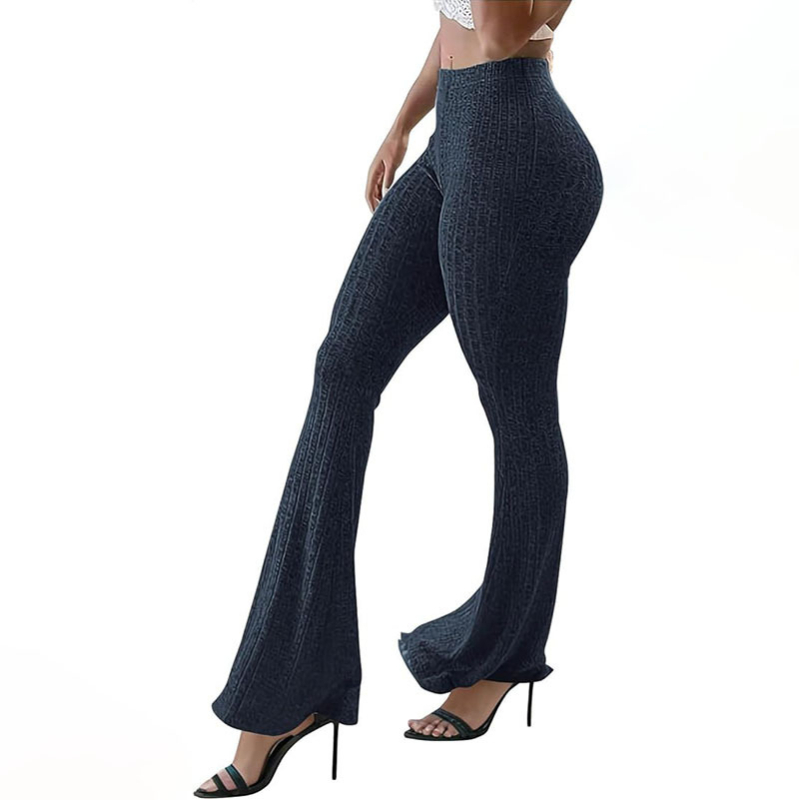 Женски дълги панталони за йога с висока талия и леко разширение, полиестер/спандекс, ежедневни спортни панталони (есен 2024)