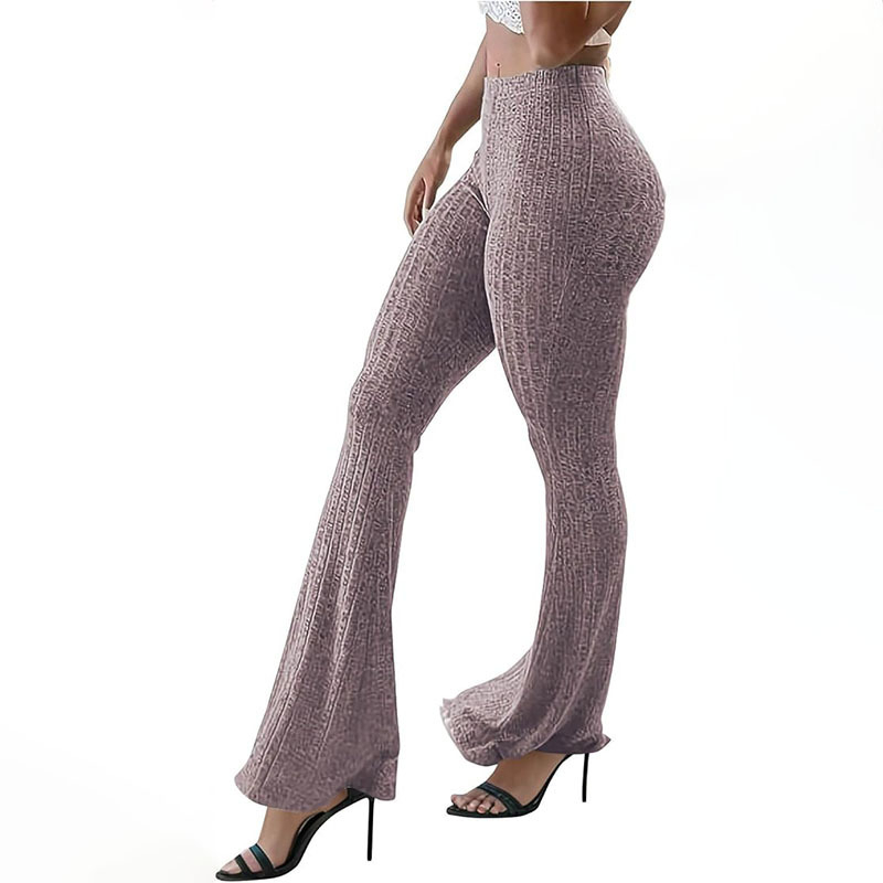 Женски дълги панталони за йога с висока талия и леко разширение, полиестер/спандекс, ежедневни спортни панталони (есен 2024)