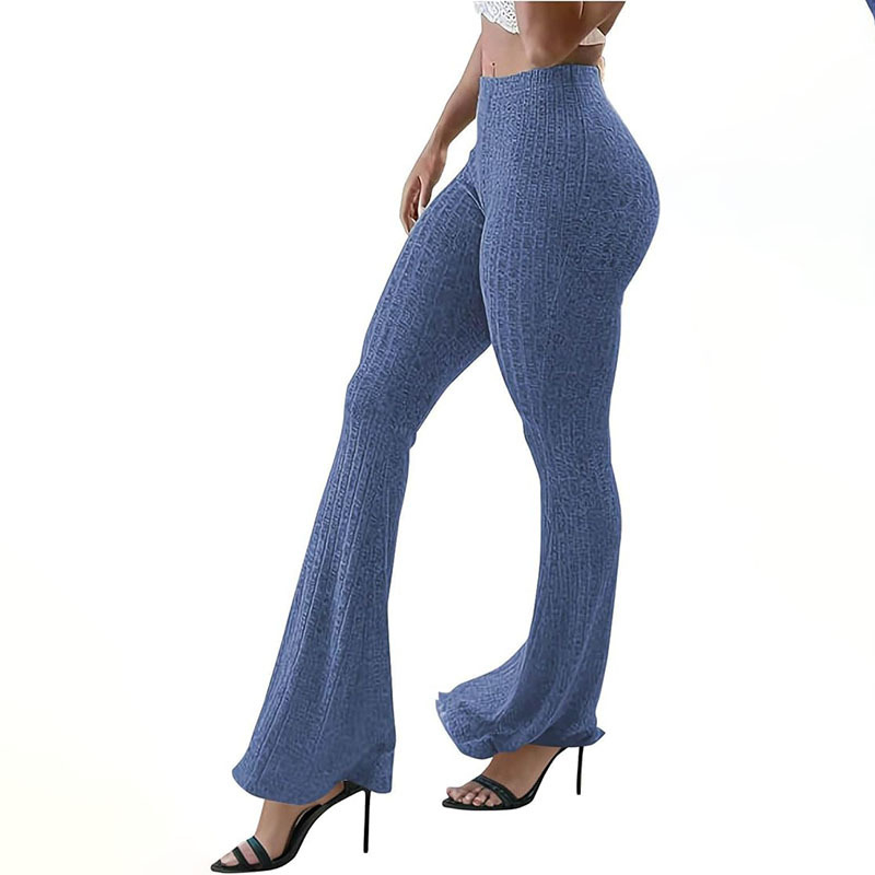 Женски дълги панталони за йога с висока талия и леко разширение, полиестер/спандекс, ежедневни спортни панталони (есен 2024)