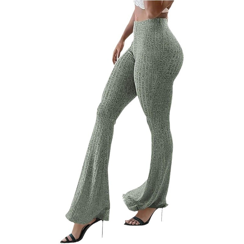 Женски дълги панталони за йога с висока талия и леко разширение, полиестер/спандекс, ежедневни спортни панталони (есен 2024)