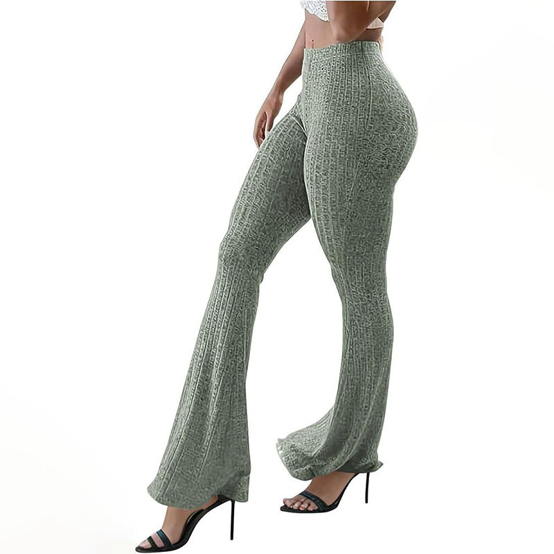 Женски дълги панталони за йога с висока талия и леко разширение, полиестер/спандекс, ежедневни спортни панталони (есен 2024)