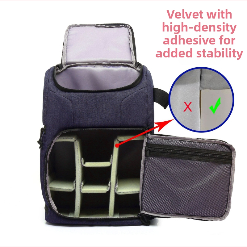 Раница за DSLR камера с голям капацитет, нейлонова, водоустойчива, модел 1109, с двойна презрамка