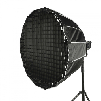 Softbox για φωτισμό ταινιών/TV, βαθύ παραβολικό σχέδιο με πλέγμα, μεταλλική και νάιλον κατασκευή.