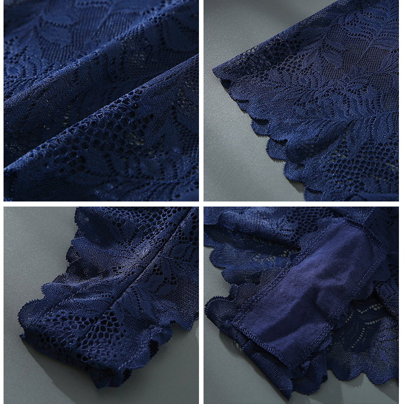 Γυναικεία Δαντελένια Εσώρουχα με Υψηλή Μέση — χωρίς ραφές, Φλοράλ Μοτίβο, Βαμβακερή επένδυση καβάλου, Κύριο Υλικό Νάιλον 90–95%, Μεσαία Μέση