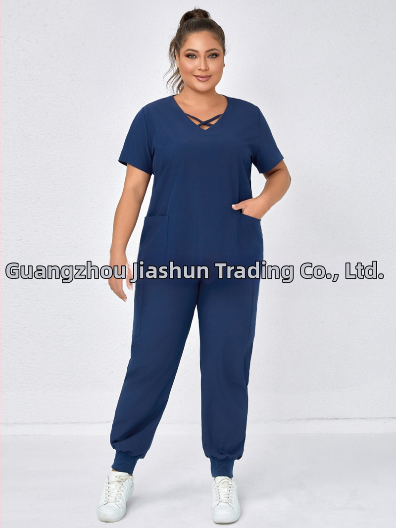 Дишаща топ с матов джоб и сет топ и панталони, 3/4 ръкав, полиестер-еластанова смес (90–95% полиестер), пролет 2025 стил японско-корейско свободно облекло