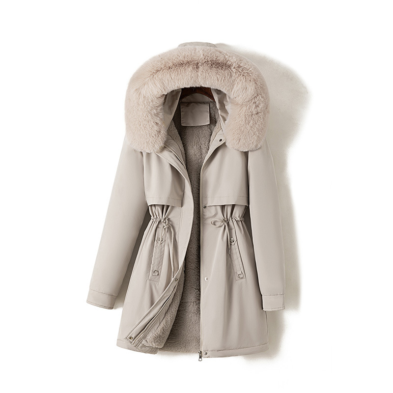 Moteriška gobtuvė su pūko-pamato užpildymu, nailono išorinis, poliesterio pamušalas, vidutinio ilgio, laisvas kirpimo, priekyje užtrauktukas