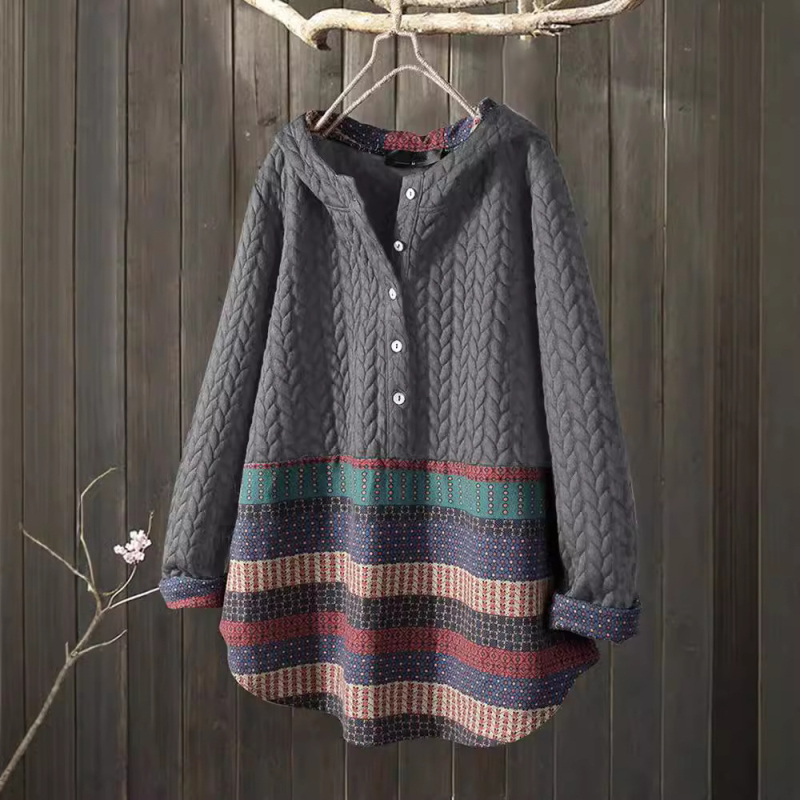 Βαμβακερό παλτό με καρό σχέδιο, κουκούλα, χαλαρή γραμμή, μακριά μανίκια, μεσαίο μήκος