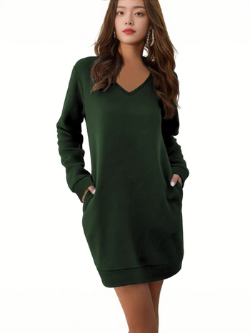 Φόρεμα πλεκτό με μακριά μανίκια, ύφασμα πολυεστέρα-σπαντεξ, άνοιξη 2024