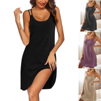 Haljina od pletene tkanine, s trakicama na ramena, A-linija, midi duljina, poliester 95% + spandeks 5%