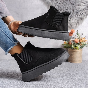 Siltas sieviešu augstas sniega zābaki ar slip-on aizdari un ērtu iekšpusi