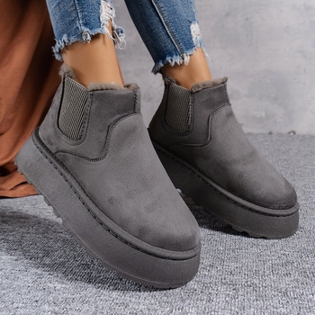 Siltas sieviešu augstas sniega zābaki ar slip-on aizdari un ērtu iekšpusi