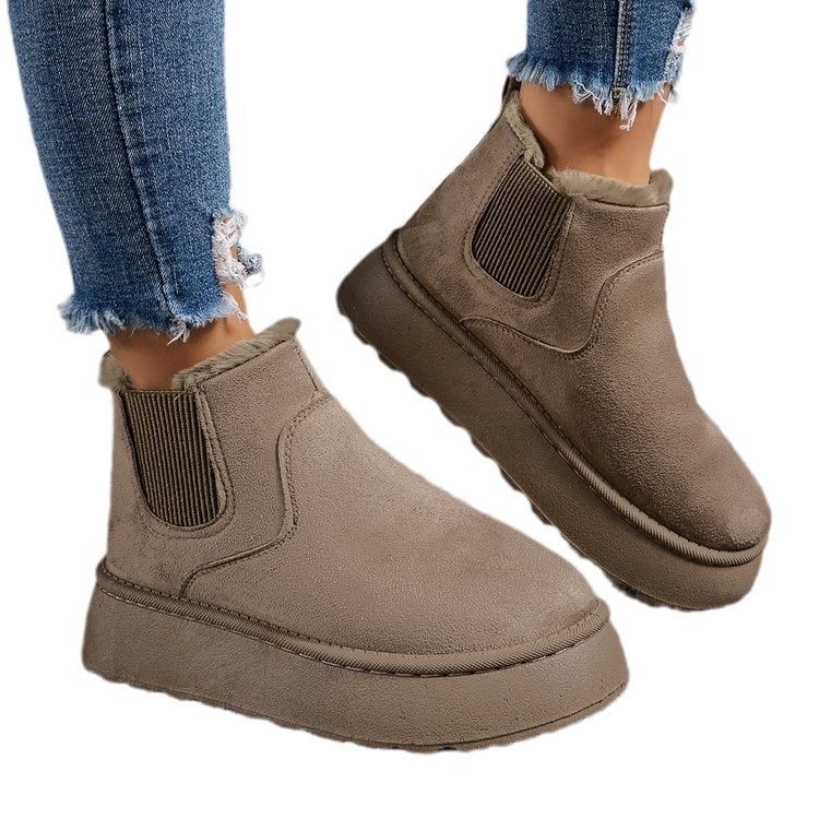 Γυναικεία ζεστά υψηλά χιονοπέδιλα μποτάκια με slip-on και άνετη επένδυση