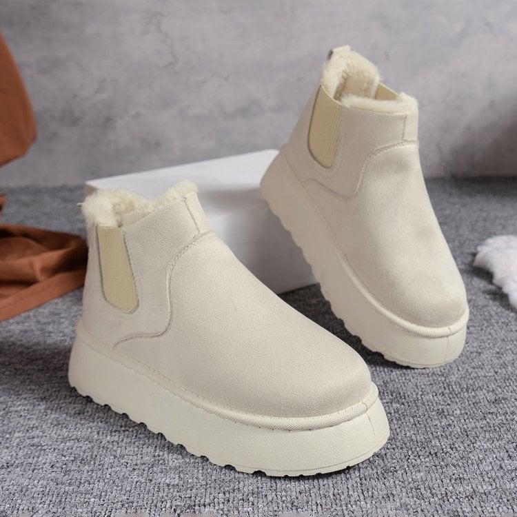 Siltas sieviešu augstas sniega zābaki ar slip-on aizdari un ērtu iekšpusi