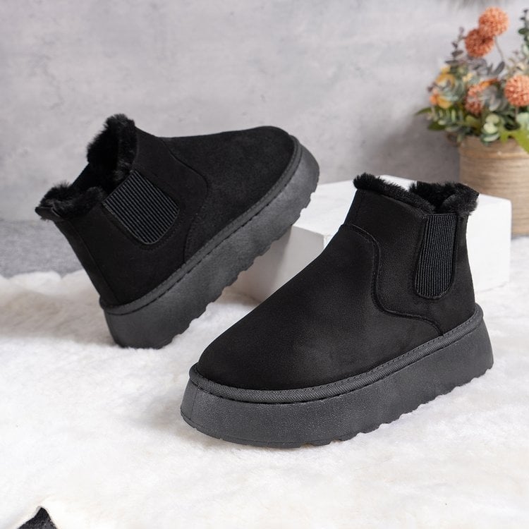 Siltas sieviešu augstas sniega zābaki ar slip-on aizdari un ērtu iekšpusi