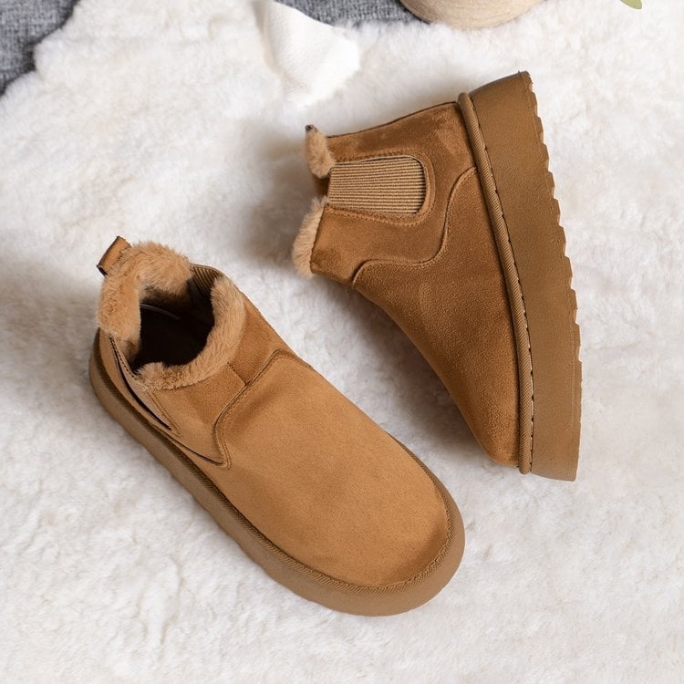Siltas sieviešu augstas sniega zābaki ar slip-on aizdari un ērtu iekšpusi