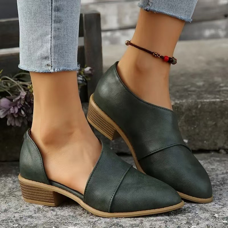 Γυναικείες Chelsea μποτίνες με τετράγωνο τακούνι 3–5 cm, μυτερό δάχτυλο, PU πάνω, καουτσούκ σόλα, φθινοπωρινή-χειμωνιάτικη