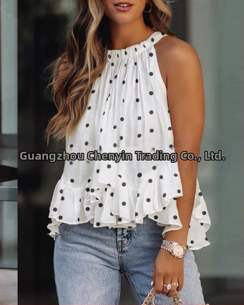 Τ‑shirt χωρίς μανίκια με εκτύπωση, σε αστικό στυλ ανάπαυσης, χαλαρή γραμμή, μήκος 50–65 εκ.