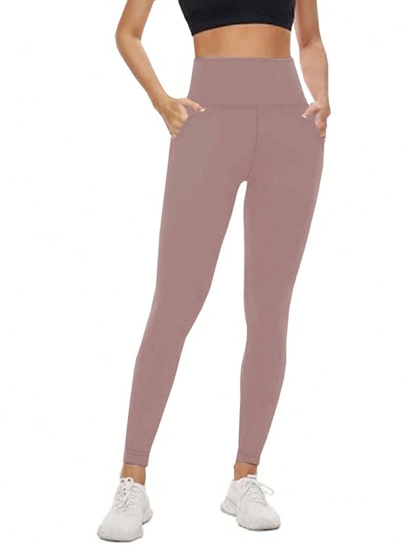 Női cropped leggings zsebekkel, magas derékkal, csípőemelés funkcióval, puha és kényelmes fitness jóga nadrág, poliészter-spandex keverék