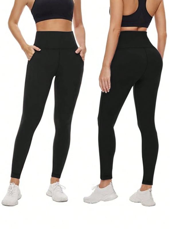 Női cropped leggings zsebekkel, magas derékkal, csípőemelés funkcióval, puha és kényelmes fitness jóga nadrág, poliészter-spandex keverék