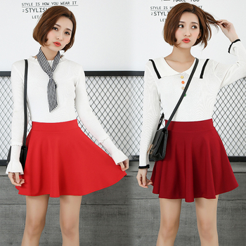 Φούστα χορού τετραγώνου – Α-γραμμή, υψηλή μέση, εφαρμοστή, Πολυεστέρας-σπαντεξ (95%+), Μονοχρωματικό σχέδιο, Κολάζ/ραφή, Στυλ δρόμου χιπ-στερ/χιπ-χοπ