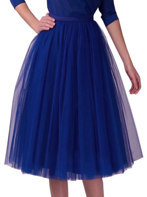 Φούστα τούλι, μεσαίου μήκους, ανάμειξη πολυεστέρα-σπαντεξ, μικροελαστική