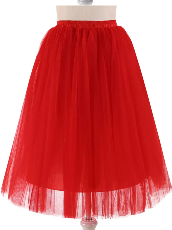 Φούστα τούλι, μεσαίου μήκους, ανάμειξη πολυεστέρα-σπαντεξ, μικροελαστική