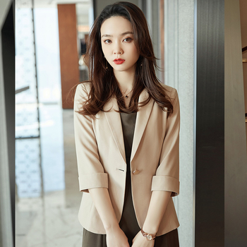 Ischen női slim-fit kosztümkabát, 3/4-ös ujjú, kosztüm gallér, poliészter anyag