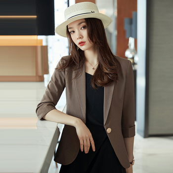 Ischen női slim-fit kosztümkabát, 3/4-ös ujjú, kosztüm gallér, poliészter anyag