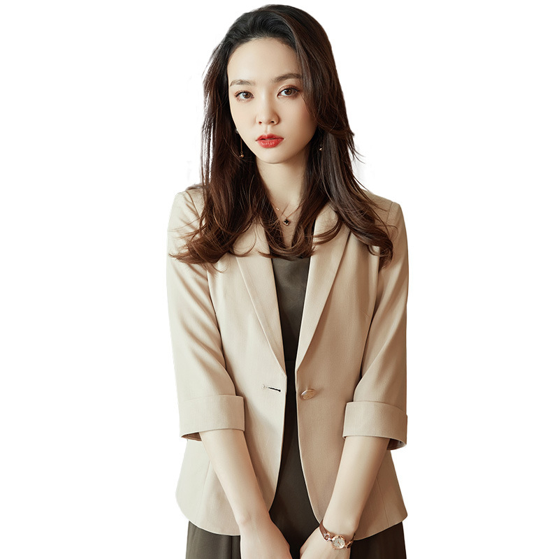 Ischen női slim-fit kosztümkabát, 3/4-ös ujjú, kosztüm gallér, poliészter anyag