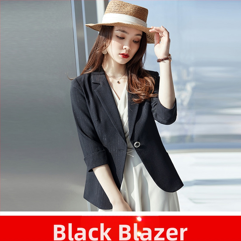 Ischen női slim-fit kosztümkabát, 3/4-ös ujjú, kosztüm gallér, poliészter anyag