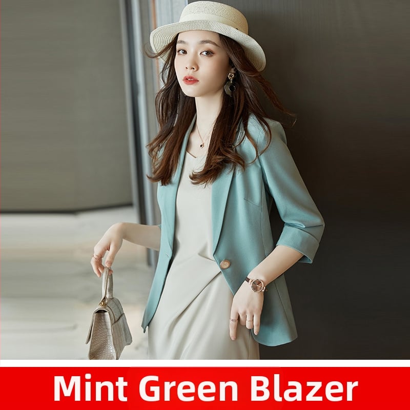 Ischen női slim-fit kosztümkabát, 3/4-ös ujjú, kosztüm gallér, poliészter anyag