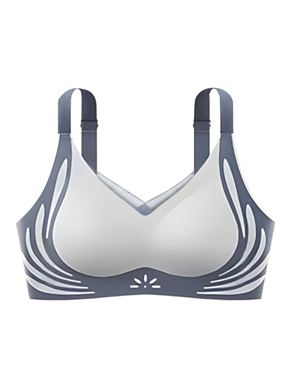 Αθλητικό σουτιέν χωρίς ραφές με ανύψωση, χωρίς μπανέλες, αναπνεύσιμο ύφασμα νάιλον-σπαντέξ, λεπτά διαμορφωμένα cups, σχέδιο που τονίζει το πίσω μέρος
