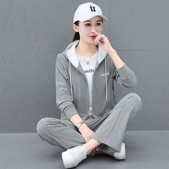 Corduroy τριών τεμαχίων σετ με κουκούλα cardigan και παντελόνια, Άνοιξη 2025, ιαπωνο-κορεατικό casual leisure στυλ, πολυεστέρας 95%+