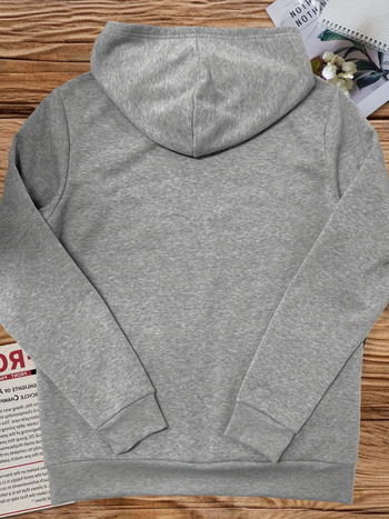 Ženski hoodie s geometrijskim uzorkom, slobodan kroj, kapuljača, poliester
