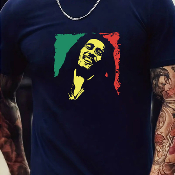 Μπλουζάκι Art Face Creative Print, βαμβάκι, εκτύπωση, στρογγυλή λαιμόκοψη, κοντά μανίκια, κανονική γραμμή, καλοκαίρι 2024