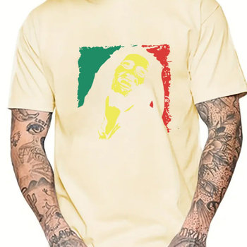 Μπλουζάκι Art Face Creative Print, βαμβάκι, εκτύπωση, στρογγυλή λαιμόκοψη, κοντά μανίκια, κανονική γραμμή, καλοκαίρι 2024