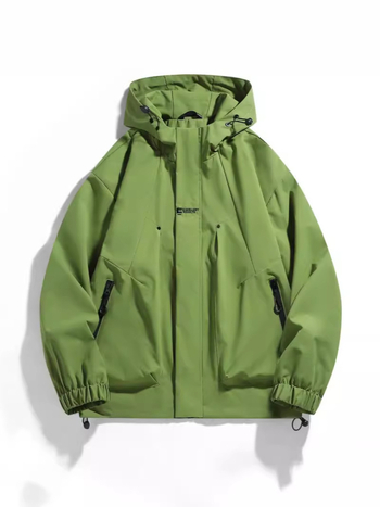 Ανδρικό μπουφάν με κουκούλα και φερμουάρ, εξωτερικό ύφασμα 100% πολυεστέριο, επένδυση 100% πολυεστέριο, χαλαρή γραμμή